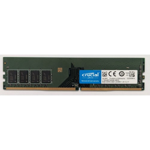 Озп Crucial DDR4 8GB 2400Mhz (CT8G4DFS824A) (Відновлено продавцем, 794476) купити з перевіркою сумісності: огляд, характеристики, ціна у Києві, Львові, Вінниці, Хмельницькому, Івано-Франківську, Україні | інтернет-магазин TELEMART.UA фото