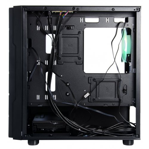 Корпус QUBE Impact ARGB Tempered Glass без БП (IMPACT_FMNU3) Black (Відновлено продавцем, 794477) купити з перевіркою сумісності: огляд, характеристики, ціна у Києві, Львові, Вінниці, Хмельницькому, Івано-Франківську, Україні | інтернет-магазин TELEMART.UA фото