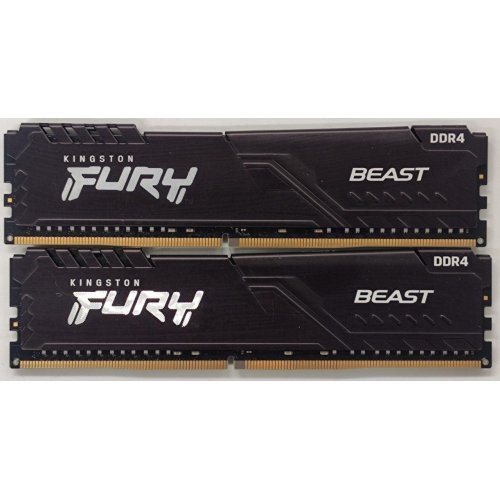 Озп Kingston DDR4 32GB (2x16GB) 3200Mhz FURY Beast Black (KF432C16BB1K2/32) (Відновлено продавцем, 794503) купити з перевіркою сумісності: огляд, характеристики, ціна у Києві, Львові, Вінниці, Хмельницькому, Івано-Франківську, Україні | інтернет-магазин TELEMART.UA фото