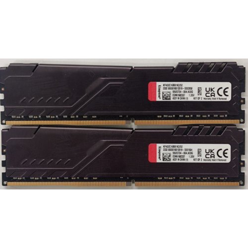 Озп Kingston DDR4 32GB (2x16GB) 3200Mhz FURY Beast Black (KF432C16BB1K2/32) (Відновлено продавцем, 794503) купити з перевіркою сумісності: огляд, характеристики, ціна у Києві, Львові, Вінниці, Хмельницькому, Івано-Франківську, Україні | інтернет-магазин TELEMART.UA фото