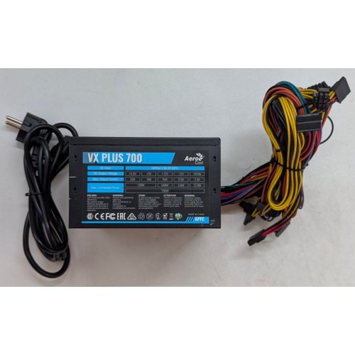 Блок живлення Aerocool VX Plus 700W (ACPN-VS70AEY.11) (Відновлено продавцем, 794646) купити з перевіркою сумісності: огляд, характеристики, ціна у Києві, Львові, Вінниці, Хмельницькому, Івано-Франківську, Україні | інтернет-магазин TELEMART.UA фото