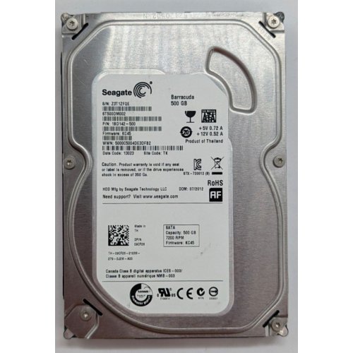 Купить Жесткий диск Seagate Barracuda 7200.12 500GB 16MB 7200RPM 3.5" (ST500DM002) (Восстановлено продавцом, 794702) с проверкой совместимости: обзор, характеристики, цена в Киеве, Днепре, Одессе, Харькове, Украине | интернет-магазин TELEMART.UA фото