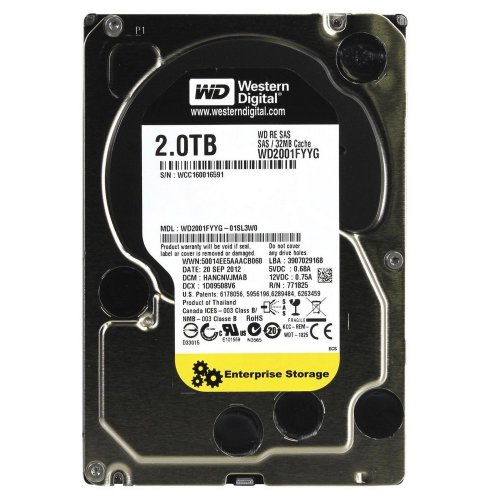 Купить Жесткий диск Western Digital RE (SAS) 2TB 32MB 3.5" (WD2001FYYG) (Восстановлено продавцом, 794716) с проверкой совместимости: обзор, характеристики, цена в Киеве, Днепре, Одессе, Харькове, Украине | интернет-магазин TELEMART.UA фото