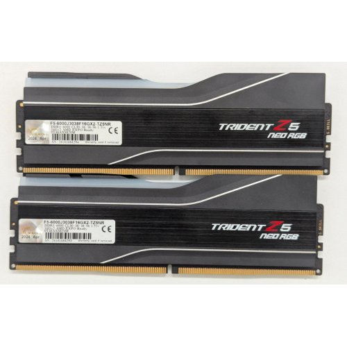 Купить Озу G.Skill DDR5 32GB (2x16GB) 6000Mhz Trident Z5 Neo RGB (F5-6000J3038F16GX2-TZ5NR) (Восстановлено продавцом, 794726) с проверкой совместимости: обзор, характеристики, цена в Киеве, Днепре, Одессе, Харькове, Украине | интернет-магазин TELEMART.UA фото