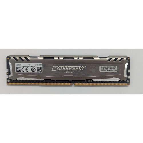 Озп Crucial DDR4 8GB 3200Mhz Ballistix Sport LT Gray (BLS8G4D32AESBK) (Відновлено продавцем, 794979) купити з перевіркою сумісності: огляд, характеристики, ціна у Києві, Львові, Вінниці, Хмельницькому, Івано-Франківську, Україні | інтернет-магазин TELEMART.UA фото