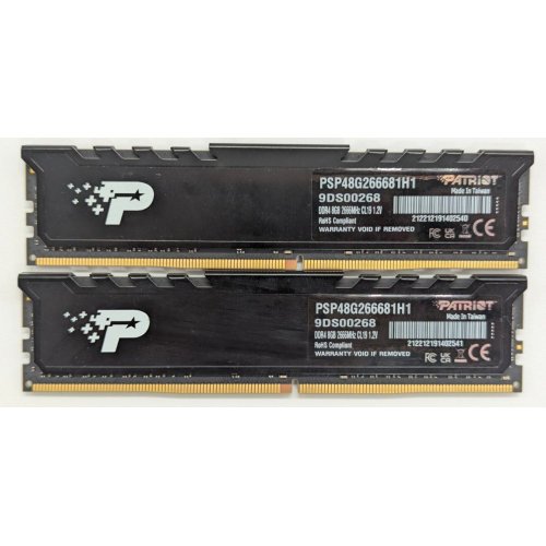 Озп Patriot DDR4 16GB (2x8GB) 2666Mhz Signature Line Premium (PSP416G2666KH1) (Відновлено продавцем, 795060) купити з перевіркою сумісності: огляд, характеристики, ціна у Києві, Львові, Вінниці, Хмельницькому, Івано-Франківську, Україні | інтернет-магазин TELEMART.UA фото