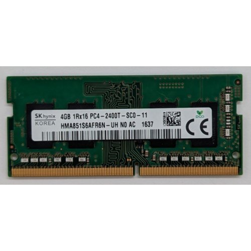 Озп Hynix SODIMM DDR4 4GB 2400Mhz (HMA851S6AFR6N-UHN0) (Відновлено продавцем, 795226) купити з перевіркою сумісності: огляд, характеристики, ціна у Києві, Львові, Вінниці, Хмельницькому, Івано-Франківську, Україні | інтернет-магазин TELEMART.UA фото