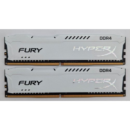 Купить Озу Kingston DDR4 16GB (2x8GB) 2666Mhz HyperX FURY White (HX426C16FW2K2/16) (Восстановлено продавцом, 795247) с проверкой совместимости: обзор, характеристики, цена в Киеве, Днепре, Одессе, Харькове, Украине | интернет-магазин TELEMART.UA фото