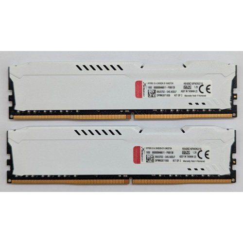 Купить Озу Kingston DDR4 16GB (2x8GB) 2666Mhz HyperX FURY White (HX426C16FW2K2/16) (Восстановлено продавцом, 795247) с проверкой совместимости: обзор, характеристики, цена в Киеве, Днепре, Одессе, Харькове, Украине | интернет-магазин TELEMART.UA фото