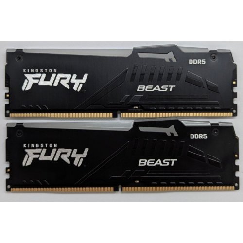 Озп Kingston DDR5 64GB (2x32GB) 6400Mhz FURY Beast RGB Black (KF564C32BBAK2-64) (Відновлено продавцем, 795476) купити з перевіркою сумісності: огляд, характеристики, ціна у Києві, Львові, Вінниці, Хмельницькому, Івано-Франківську, Україні | інтернет-магазин TELEMART.UA фото
