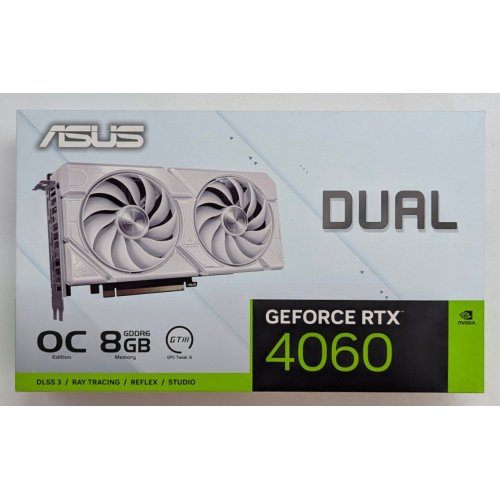 Відеокарта Asus GeForce RTX 4060 Dual EVO OC White 8192MB (DUAL-RTX4060-O8G-EVO-WHITE) (Відновлено продавцем, 795596) купити з перевіркою сумісності: огляд, характеристики, ціна у Києві, Львові, Вінниці, Хмельницькому, Івано-Франківську, Україні | інтернет-магазин TELEMART.UA фото