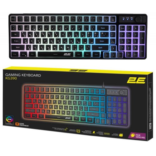 Купити Клавіатура 2E Gaming KG390 RGB Wireless (2E-KG390UBK-WL) Black - ціна в Києві, Львові, Вінниці, Хмельницькому, Франківську, Україні | інтернет-магазин TELEMART.UA фото