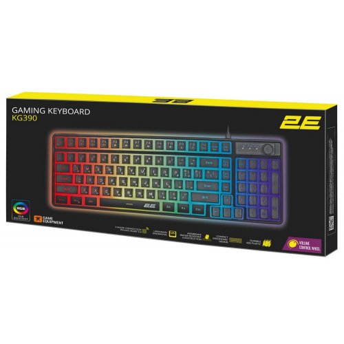 Купити Клавіатура 2E Gaming KG390 RGB Wireless (2E-KG390UBK-WL) Black - ціна в Києві, Львові, Вінниці, Хмельницькому, Франківську, Україні | інтернет-магазин TELEMART.UA фото