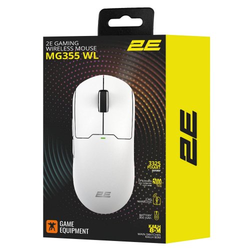 Купить Мышка 2E Gaming MG355 Wireless (2E-MG355UWT-WL) White - цена в Харькове, Киеве, Днепре, Одессе
в интернет-магазине Telemart фото