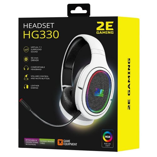 Купить Наушники 2E Gaming HG330 7.1 (2E-HG330WT-7.1) White - цена в Харькове, Киеве, Днепре, Одессе
в интернет-магазине Telemart фото