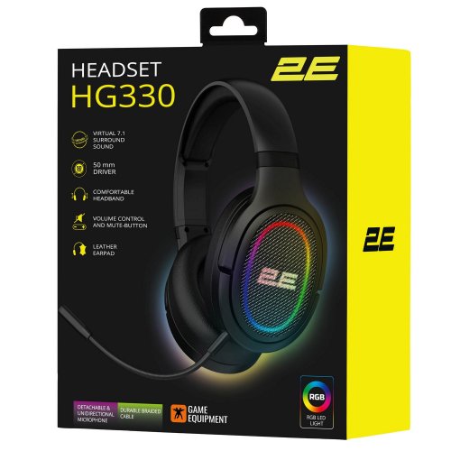 Купити Навушники 2E Gaming HG330 7.1 (2E-HG330BK-7.1) Black - ціна в Києві, Львові, Вінниці, Хмельницькому, Франківську, Україні | інтернет-магазин TELEMART.UA фото