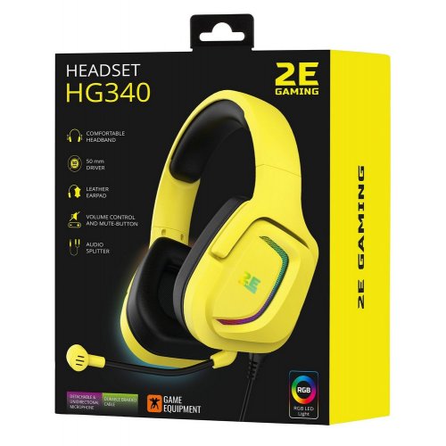 Купити Навушники 2E Gaming HG340 (2E-HG340YW) Yellow - ціна в Києві, Львові, Вінниці, Хмельницькому, Франківську, Україні | інтернет-магазин TELEMART.UA фото