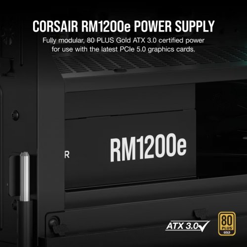 Блок живлення Corsair RM1200e PCIE5 1200W (CP-9020258-EU) купити з перевіркою сумісності: огляд, характеристики, ціна у Києві, Львові, Вінниці, Хмельницькому, Івано-Франківську, Україні | інтернет-магазин TELEMART.UA фото