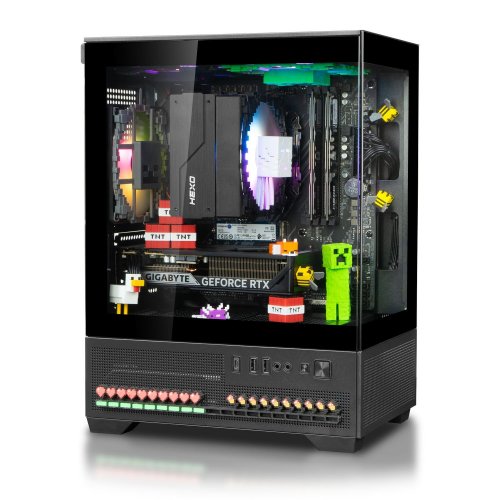 Компьютер HEXO SpecialPart Minecraft Cobblestone (EVSP-MC5500N5060-D432S1TBK) Black купить в Украине: Киев, Днепр, Харьков, Одесса  | Низкая цена, отзывы, характеристики от TELEMART фото
