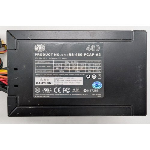 Купить Блок питания Cooler Master 460W (RS-460-PCAP-A3) (Восстановлено продавцом, 796189) с проверкой совместимости: обзор, характеристики, цена в Киеве, Днепре, Одессе, Харькове, Украине | интернет-магазин TELEMART.UA фото