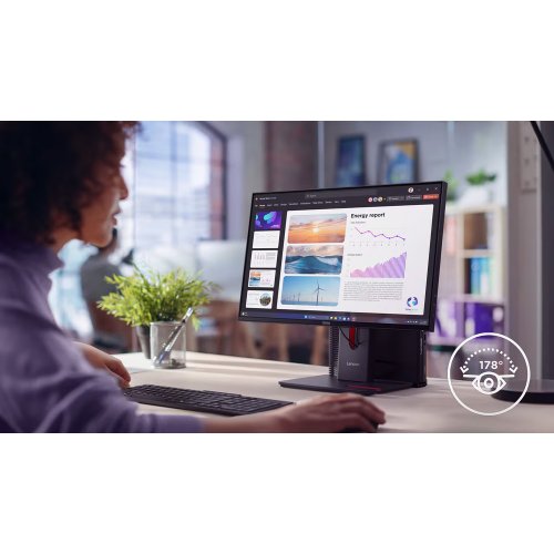 Купити Монітор Lenovo 23.8" ThinkVision T24-40 (64A4MATXUA) Black - ціна в Києві, Львові, Вінниці, Хмельницькому, Франківську, Україні | інтернет-магазин TELEMART.UA фото