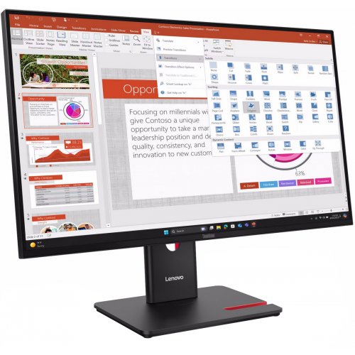 Купити Монітор Lenovo 27" ThinkVision T27-40 (64A5MAT6UA) Black - ціна в Києві, Львові, Вінниці, Хмельницькому, Франківську, Україні | інтернет-магазин TELEMART.UA фото