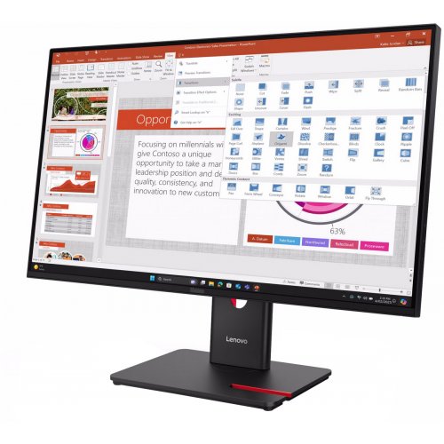 Купити Монітор Lenovo 27" ThinkVision T27-40 (64A5MAT6UA) Black - ціна в Києві, Львові, Вінниці, Хмельницькому, Франківську, Україні | інтернет-магазин TELEMART.UA фото