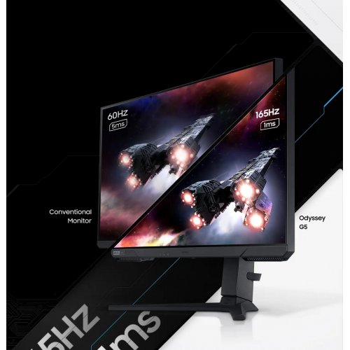 Купити Монітор Samsung 27” Odyssey G5 (LS27AG500PIXCI) Black - ціна в Києві, Львові, Вінниці, Хмельницькому, Франківську, Україні | інтернет-магазин TELEMART.UA фото