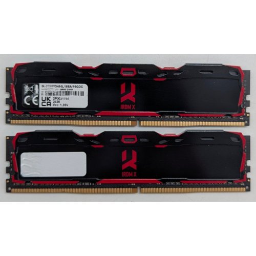 Озп GoodRAM DDR4 16GB (2x8GB) 3200Mhz Iridium X Black (IR-X3200D464L16SA/16GDC) (Відновлено продавцем, 796383) купити з перевіркою сумісності: огляд, характеристики, ціна у Києві, Львові, Вінниці, Хмельницькому, Івано-Франківську, Україні | інтернет-магазин TELEMART.UA фото