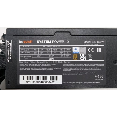 Блок живлення Be Quiet! System Power 10 850W (BN330) (Відновлено продавцем, 796423) купити з перевіркою сумісності: огляд, характеристики, ціна у Києві, Львові, Вінниці, Хмельницькому, Івано-Франківську, Україні | інтернет-магазин TELEMART.UA фото