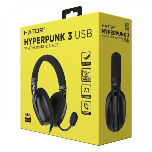 Купити Уцінка навушники HATOR Hyperpunk 3 USB (ESH10) Black (Розкрита упаковка, 796603) - ціна в Києві, Львові, Вінниці, Хмельницькому, Франківську, Україні | інтернет-магазин TELEMART.UA фото