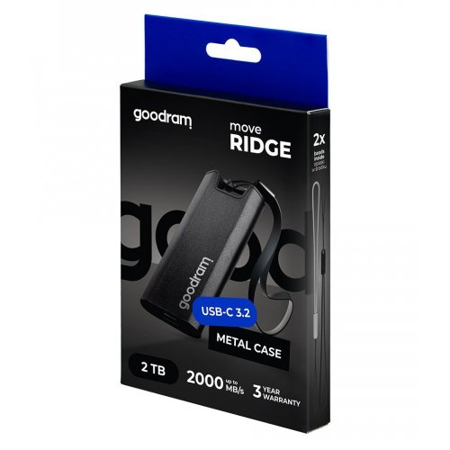 SSD-диск GoodRAM Move Ridge 2TB USB 3.2 Gen 2 (SSDR-GMRE-02T-K0) Black купити з перевіркою сумісності: огляд, характеристики, ціна у Києві, Львові, Вінниці, Хмельницькому, Івано-Франківську, Україні | інтернет-магазин TELEMART.UA фото
