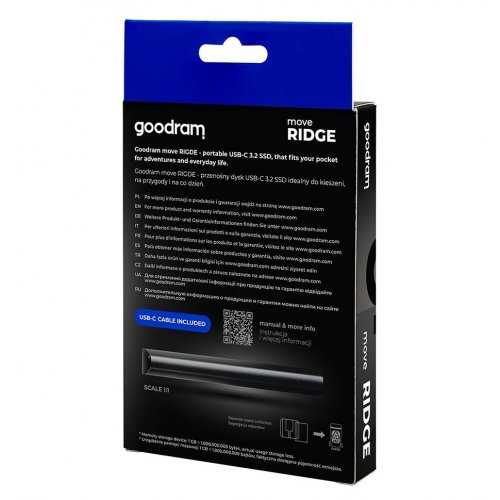 SSD-диск GoodRAM Move Ridge 2TB USB 3.2 Gen 2 (SSDR-GMRE-02T-K0) Black купити з перевіркою сумісності: огляд, характеристики, ціна у Києві, Львові, Вінниці, Хмельницькому, Івано-Франківську, Україні | інтернет-магазин TELEMART.UA фото