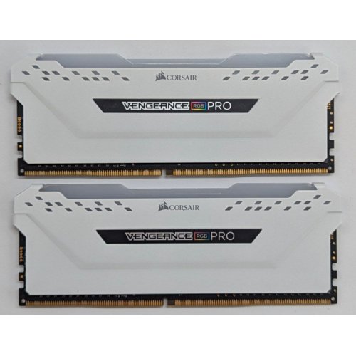 Озп Corsair DDR4 16GB (2x8GB) 3200Mhz Vengeance RGB Pro White (CMW16GX4M2C3200C16W) (Відновлено продавцем, 796807) купити з перевіркою сумісності: огляд, характеристики, ціна у Києві, Львові, Вінниці, Хмельницькому, Івано-Франківську, Україні | інтернет-магазин TELEMART.UA фото