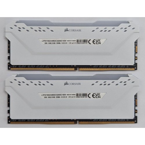Озп Corsair DDR4 16GB (2x8GB) 3200Mhz Vengeance RGB Pro White (CMW16GX4M2C3200C16W) (Відновлено продавцем, 796807) купити з перевіркою сумісності: огляд, характеристики, ціна у Києві, Львові, Вінниці, Хмельницькому, Івано-Франківську, Україні | інтернет-магазин TELEMART.UA фото