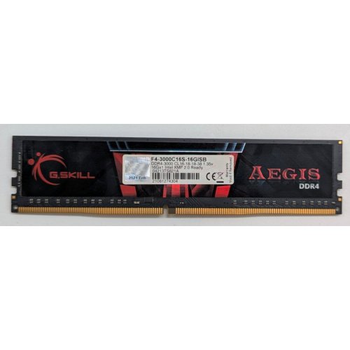 Купить Озу G.Skill DDR4 16GB 3000Mhz Aegis (F4-3000C16S-16GISB) Black (Восстановлено продавцом, 796810) с проверкой совместимости: обзор, характеристики, цена в Киеве, Днепре, Одессе, Харькове, Украине | интернет-магазин TELEMART.UA фото