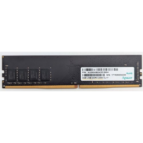 Купить Озу Apacer DDR4 8GB 2400Mhz (AU08GGB24CEYBGH) (Восстановлено продавцом, 796819) с проверкой совместимости: обзор, характеристики, цена в Киеве, Днепре, Одессе, Харькове, Украине | интернет-магазин TELEMART.UA фото