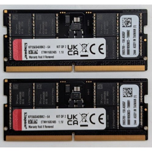 Купить Озу Kingston SODIMM DDR5 64GB (2x32GB) 5600Mhz FURY Impact Black (KF556S40IBK2-64) (Восстановлено продавцом, 796838) с проверкой совместимости: обзор, характеристики, цена в Киеве, Днепре, Одессе, Харькове, Украине | интернет-магазин TELEMART.UA фото