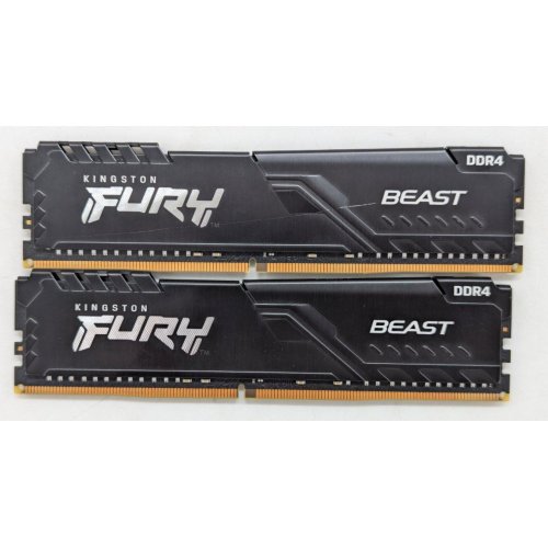 Озп Kingston DDR4 32GB (2x16GB) 3200Mhz FURY Beast Black (KF432C16BB1K2/32) (Відновлено продавцем, 796995) купити з перевіркою сумісності: огляд, характеристики, ціна у Києві, Львові, Вінниці, Хмельницькому, Івано-Франківську, Україні | інтернет-магазин TELEMART.UA фото