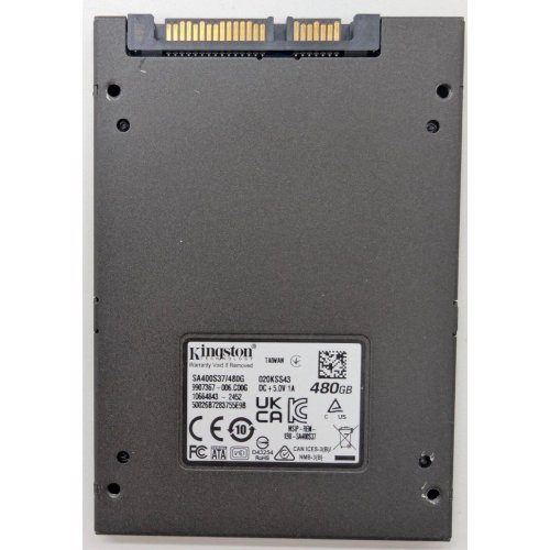 Ssd-диск Kingston SSDNow A400 TLC 480GB 2.5'' (SA400S37/480G) (Відновлено продавцем, 797095) купити з перевіркою сумісності: огляд, характеристики, ціна у Києві, Львові, Вінниці, Хмельницькому, Івано-Франківську, Україні | інтернет-магазин TELEMART.UA фото