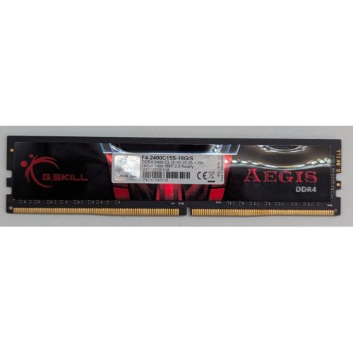 Купить Озу G.Skill DDR4 16GB 2400Mhz Aegis (F4-2400C15S-16GIS) (Восстановлено продавцом, 797142) с проверкой совместимости: обзор, характеристики, цена в Киеве, Днепре, Одессе, Харькове, Украине | интернет-магазин TELEMART.UA фото