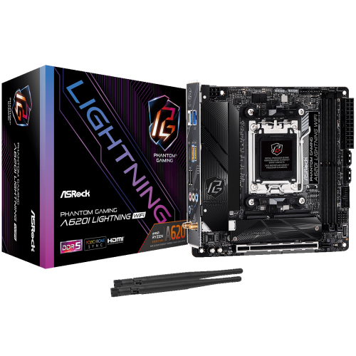 Купить Материнская плата AsRock A620I Lightning WiFi (sAM5, AMD A620) с проверкой совместимости: обзор, характеристики, цена в Киеве, Днепре, Одессе, Харькове, Украине | интернет-магазин TELEMART.UA фото