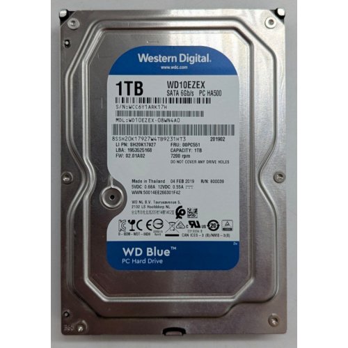 Купить Жесткий диск Western Digital Blue 1TB 64MB 3.5" (WD10EZEX) (Восстановлено продавцом, 797171) с проверкой совместимости: обзор, характеристики, цена в Киеве, Днепре, Одессе, Харькове, Украине | интернет-магазин TELEMART.UA фото