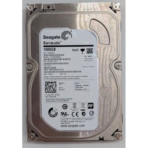 Жорсткий диск Seagate Barracuda 7200.14 1TB 64MB 7200RPM 3.5" (ST1000DM003) (Відновлено продавцем, 797180) купити з перевіркою сумісності: огляд, характеристики, ціна у Києві, Львові, Вінниці, Хмельницькому, Івано-Франківську, Україні | інтернет-магазин TELEMART.UA фото