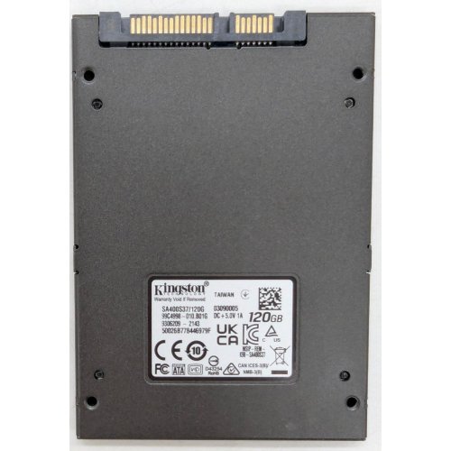 Купить Ssd-диск Kingston SSDNow A400 TLC 120GB 2.5'' (SA400S37/120G) (Восстановлено продавцом, 797204) с проверкой совместимости: обзор, характеристики, цена в Киеве, Днепре, Одессе, Харькове, Украине | интернет-магазин TELEMART.UA фото