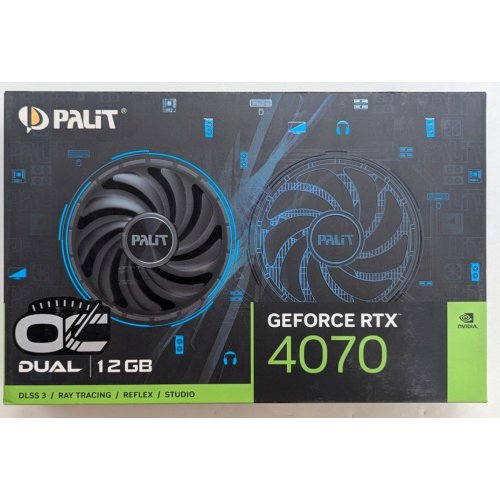 Купить Видеокарта Palit GeForce RTX 4070 Dual OC 12288MB (NED4070S19K9-1047D) (Восстановлено продавцом, 797696) с проверкой совместимости: обзор, характеристики, цена в Киеве, Днепре, Одессе, Харькове, Украине | интернет-магазин TELEMART.UA фото