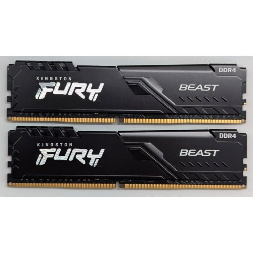 Озп Kingston DDR4 16GB (2x8GB) 3600Mhz FURY Beast Black (KF436C17BBK2/16) (Відновлено продавцем, 797715) купити з перевіркою сумісності: огляд, характеристики, ціна у Києві, Львові, Вінниці, Хмельницькому, Івано-Франківську, Україні | інтернет-магазин TELEMART.UA фото