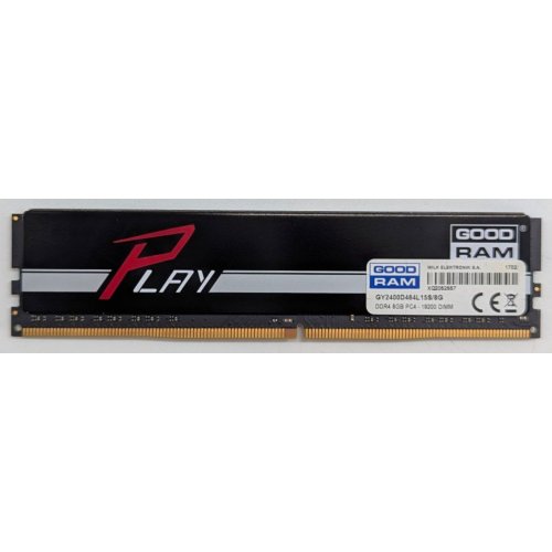Купить Озу GoodRAM DDR4 8GB 2400Mhz Play Black (GY2400D464L15S/8G) (Восстановлено продавцом, 797820) с проверкой совместимости: обзор, характеристики, цена в Киеве, Днепре, Одессе, Харькове, Украине | интернет-магазин TELEMART.UA фото