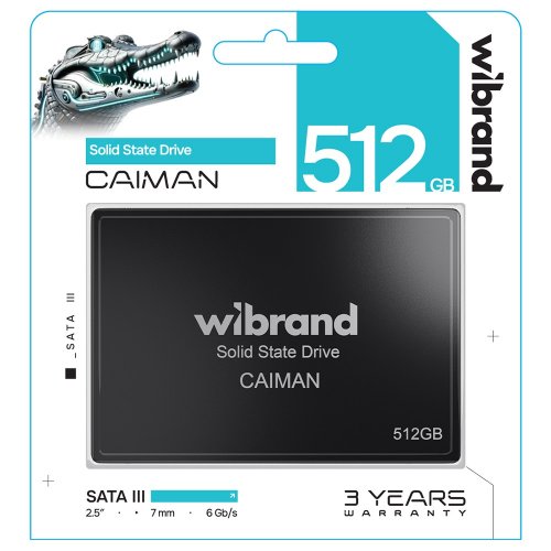 SSD-диск Wibrand Caiman 3D NAND TLC 512GB 2.5" (WI2.5SSD/CA512GBST) купити в Україні | Telemart фото