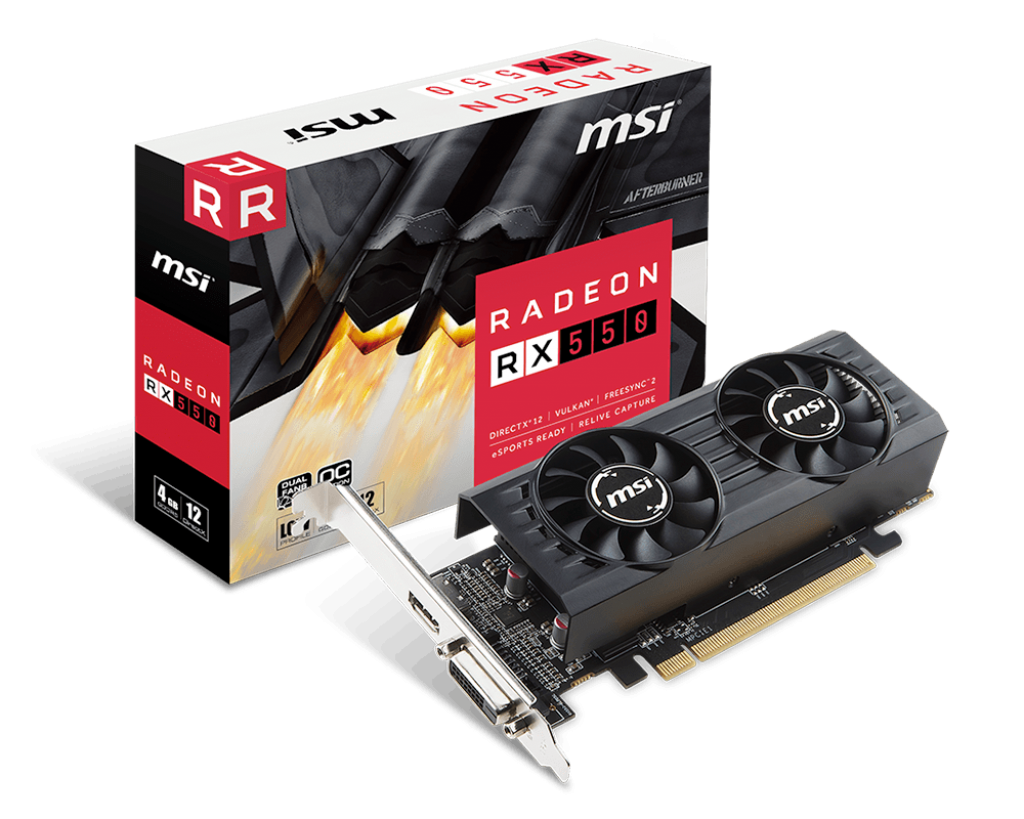 Продать Видеокарта MSI Radeon RX 550 Low Profile OC 4096MB (RX 550 4GT LP  OC) по Trade-In интернет-магазине Телемарт - Киев, Днепр, Украина